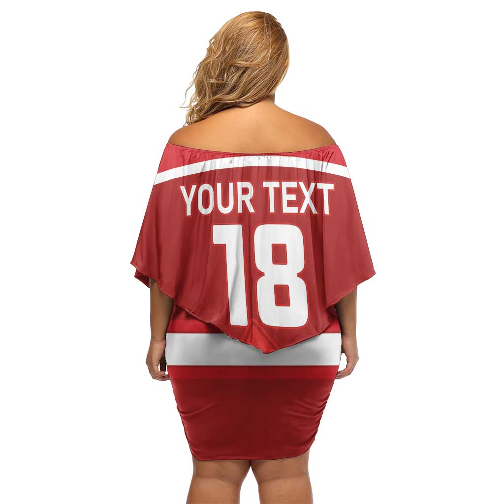 Custom Switzerland Ice Hockey Off Shoulder Short Dress La Nati World Glory
