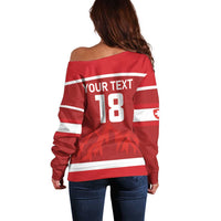 Custom Switzerland Ice Hockey Off Shoulder Sweater La Nati World Glory