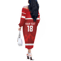 Custom Switzerland Ice Hockey Off The Shoulder Long Sleeve Dress La Nati World Glory