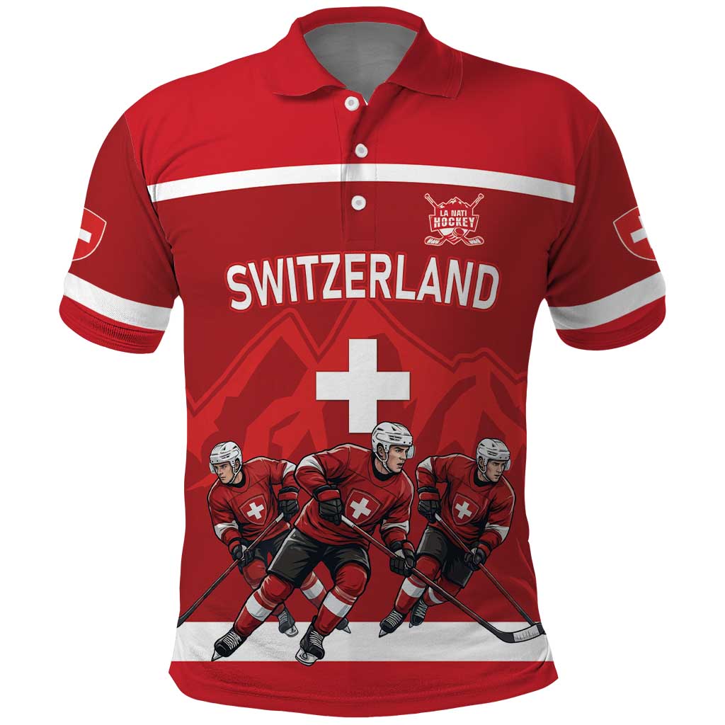 Custom Switzerland Ice Hockey Polo Shirt La Nati World Glory