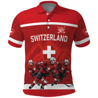 Custom Switzerland Ice Hockey Polo Shirt La Nati World Glory
