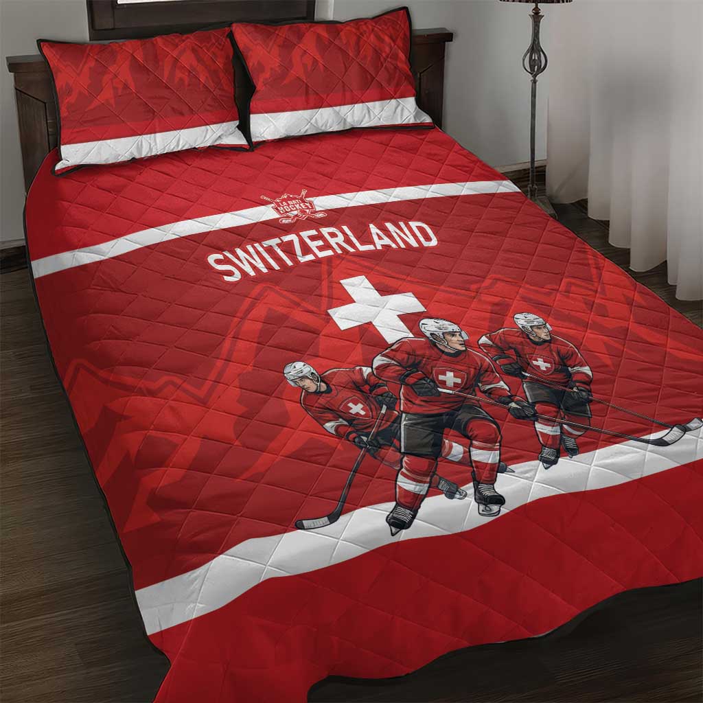 Switzerland Ice Hockey Quilt Bed Set La Nati World Glory