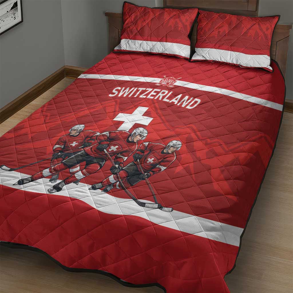 Switzerland Ice Hockey Quilt Bed Set La Nati World Glory
