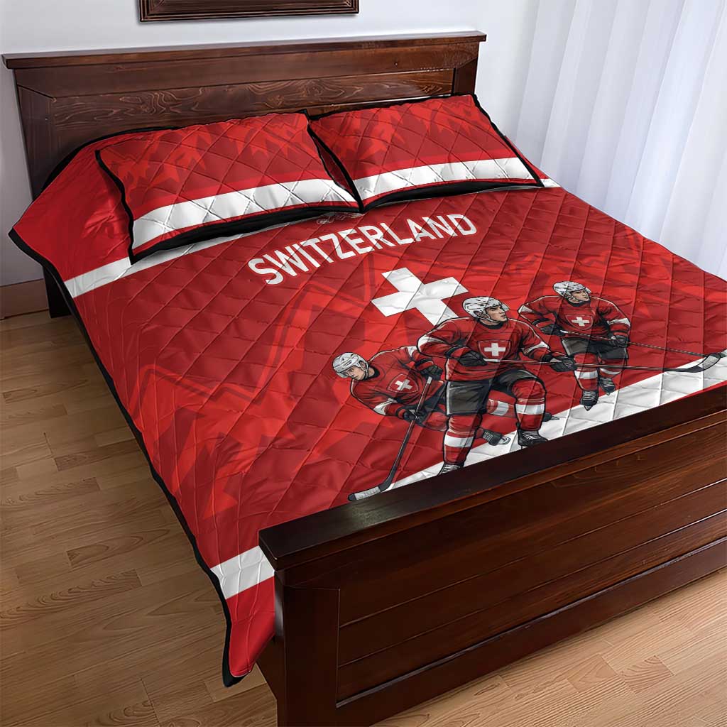 Switzerland Ice Hockey Quilt Bed Set La Nati World Glory