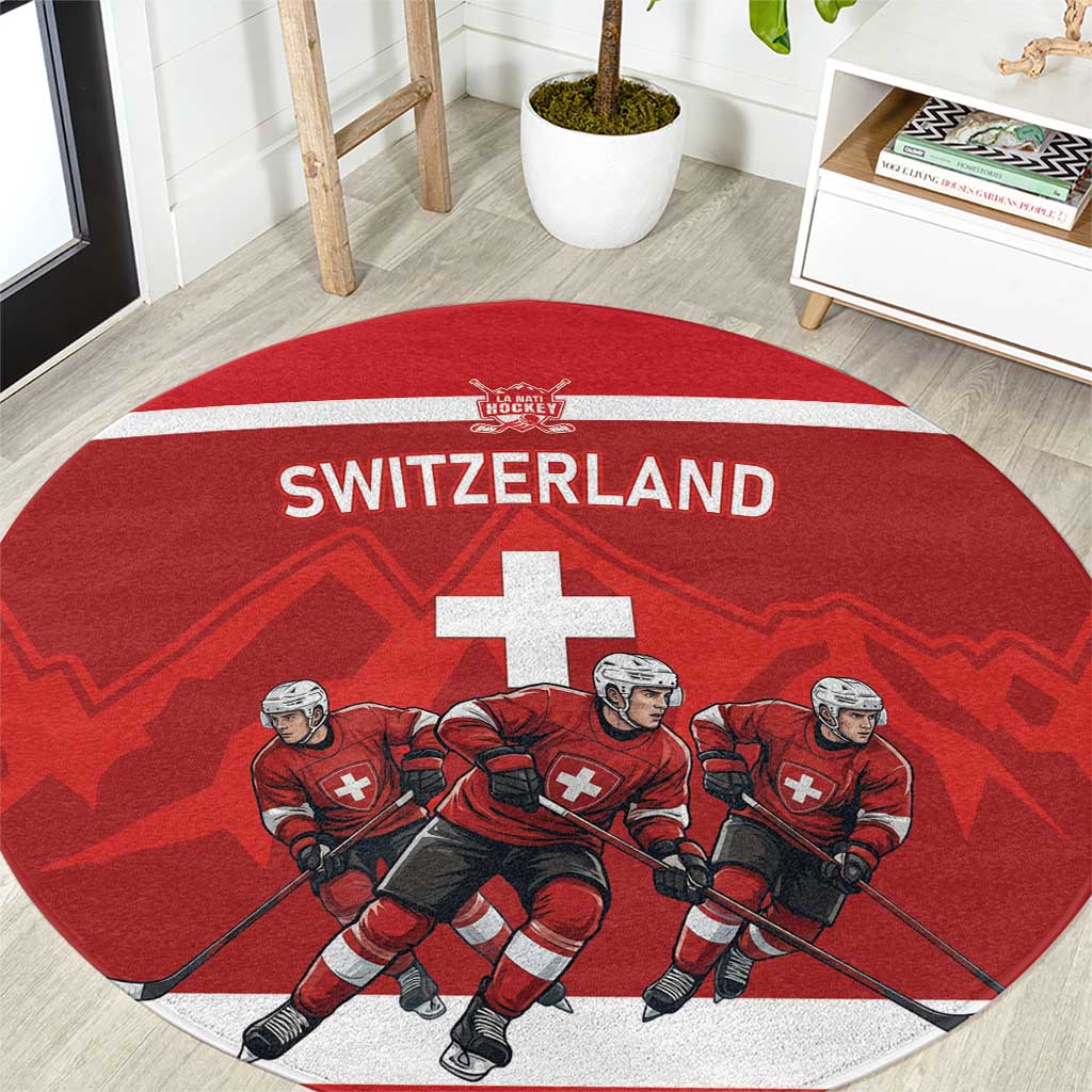 Switzerland Ice Hockey Round Carpet La Nati World Glory