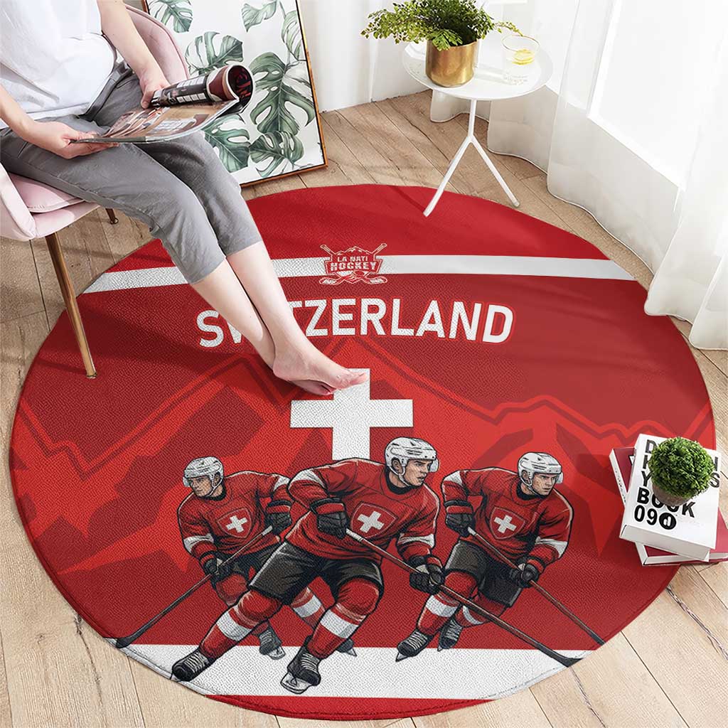 Switzerland Ice Hockey Round Carpet La Nati World Glory