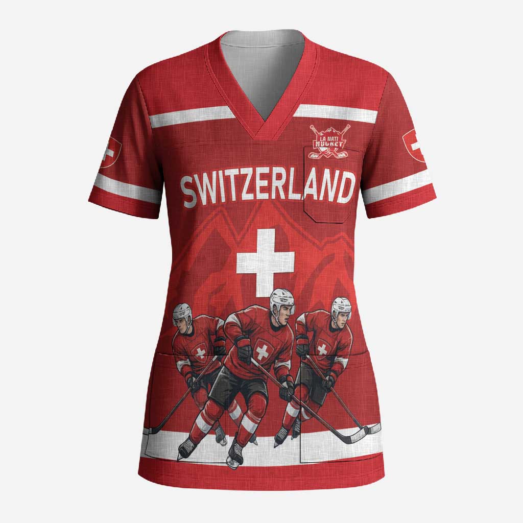 Custom Switzerland Ice Hockey Scrub Top La Nati World Glory