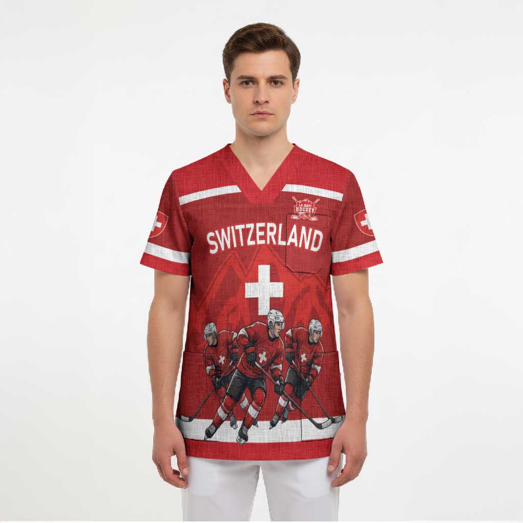 Custom Switzerland Ice Hockey Scrub Top La Nati World Glory