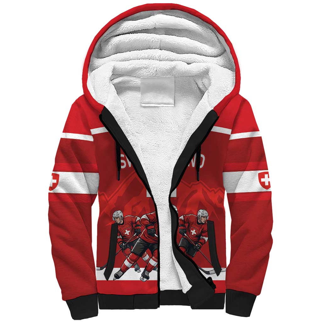 Custom Switzerland Ice Hockey Sherpa Hoodie La Nati World Glory