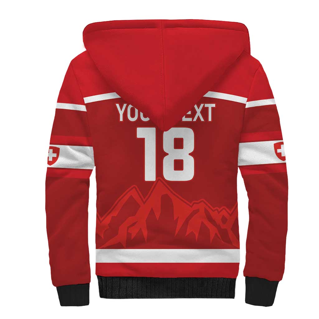 Custom Switzerland Ice Hockey Sherpa Hoodie La Nati World Glory