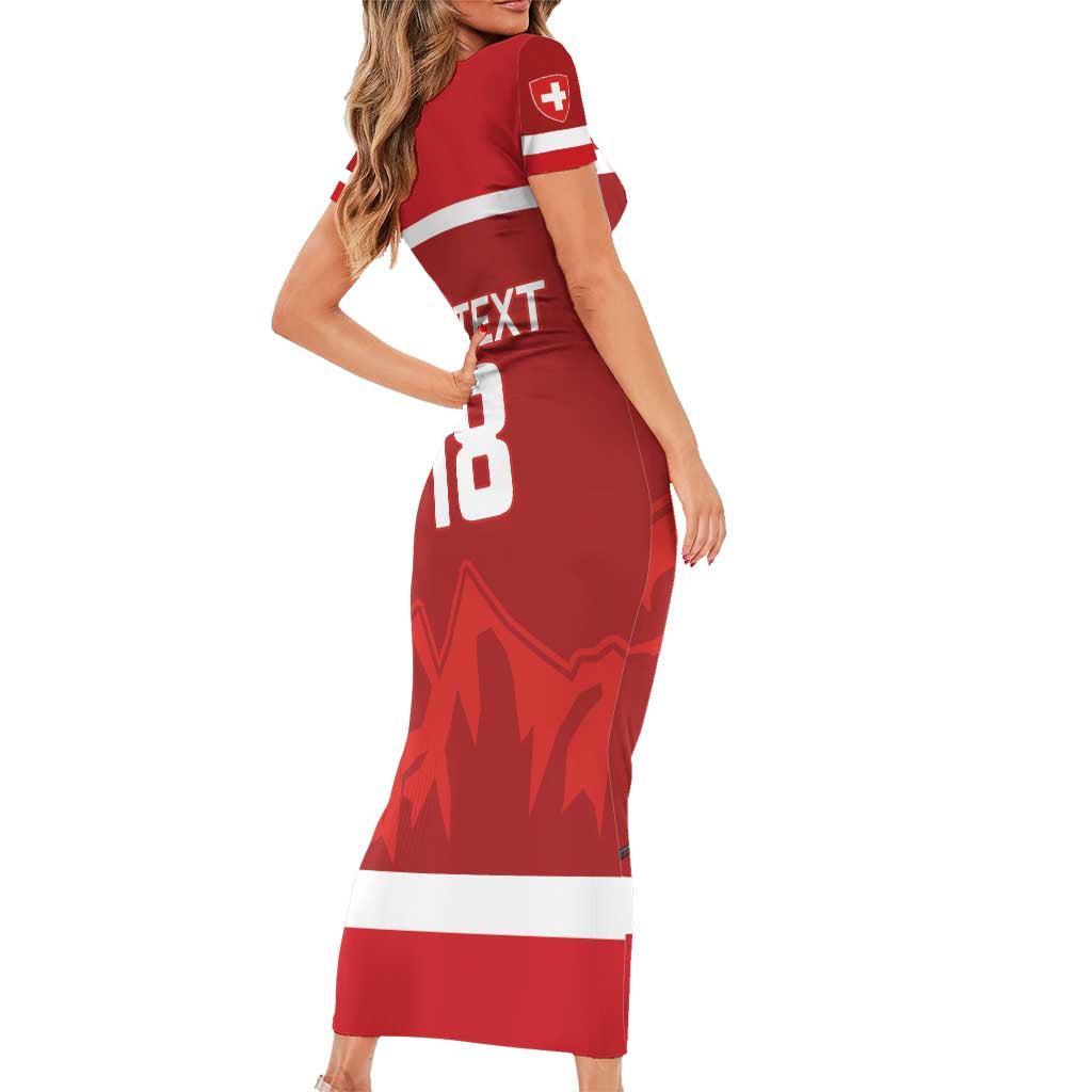 Custom Switzerland Ice Hockey Short Sleeve Bodycon Dress La Nati World Glory