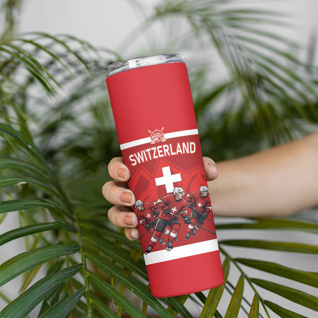 Custom Switzerland Ice Hockey Skinny Tumbler La Nati World Glory