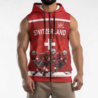 Custom Switzerland Ice Hockey Sleeveless Zip Hoodie La Nati World Glory