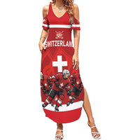 Custom Switzerland Ice Hockey Summer Maxi Dress La Nati World Glory