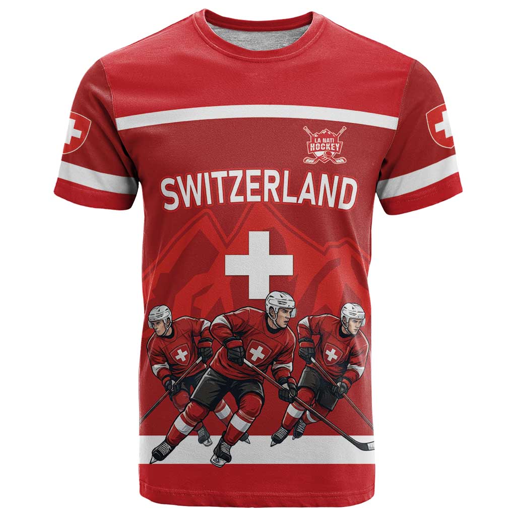 Custom Switzerland Ice Hockey T Shirt La Nati World Glory