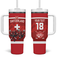 Custom Switzerland Ice Hockey Tumbler With Handle La Nati World Glory