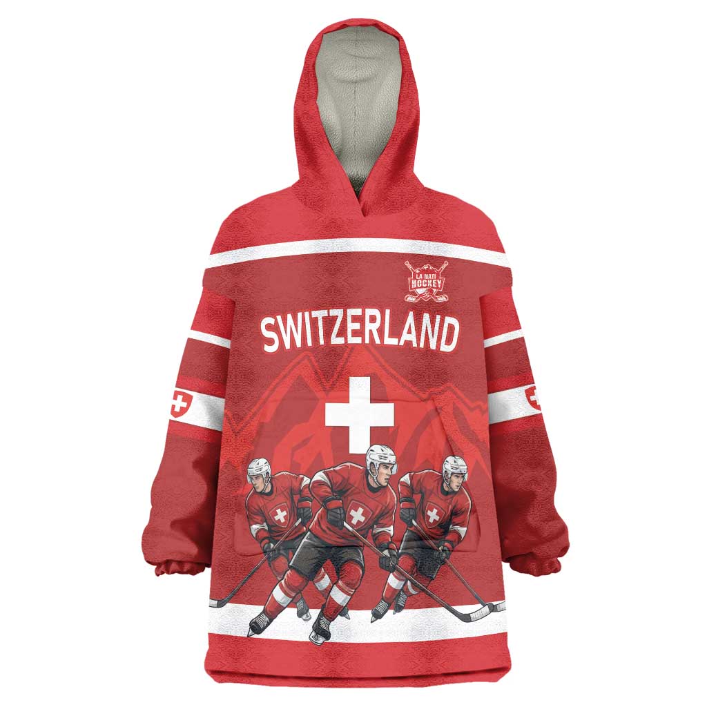 Custom Switzerland Ice Hockey Wearable Blanket Hoodie La Nati World Glory