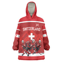 Custom Switzerland Ice Hockey Wearable Blanket Hoodie La Nati World Glory