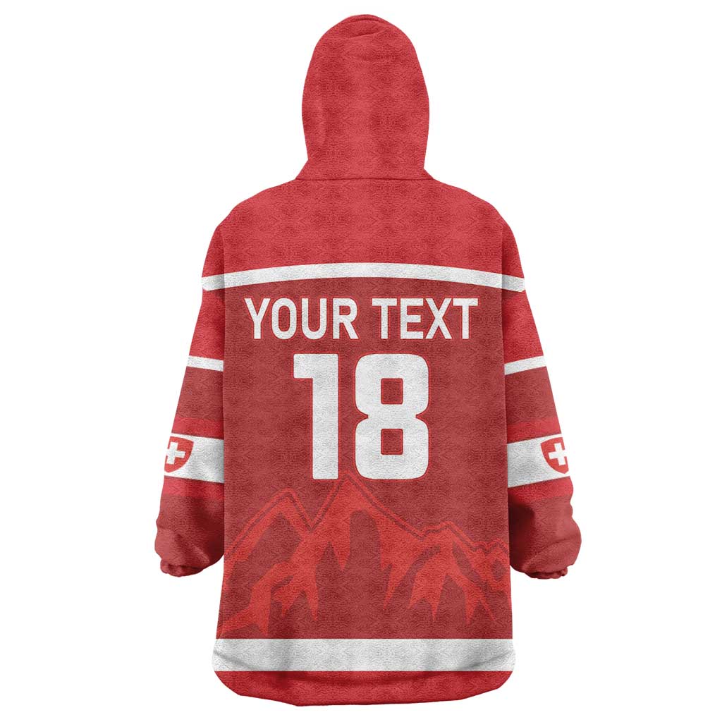 Custom Switzerland Ice Hockey Wearable Blanket Hoodie La Nati World Glory