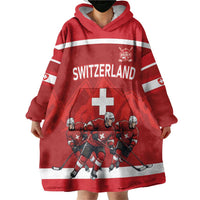 Custom Switzerland Ice Hockey Wearable Blanket Hoodie La Nati World Glory