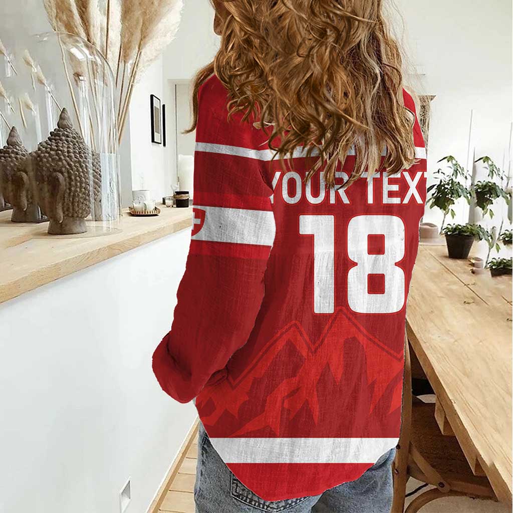 Custom Switzerland Ice Hockey Women Casual Shirt La Nati World Glory