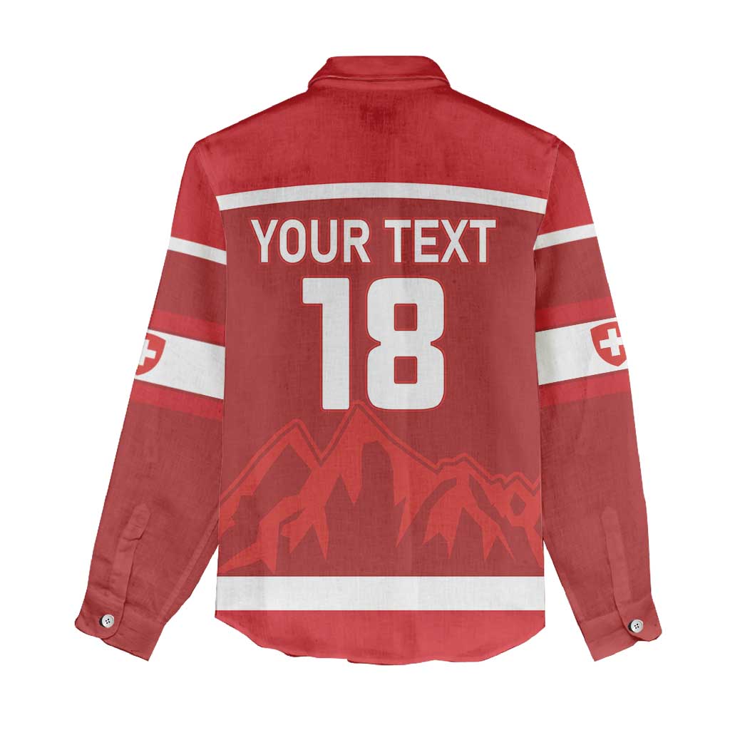 Custom Switzerland Ice Hockey Women Casual Shirt La Nati World Glory