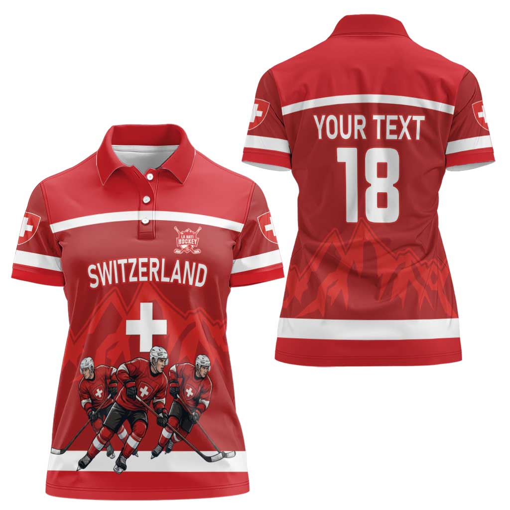 Custom Switzerland Ice Hockey Women Polo Shirt La Nati World Glory