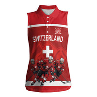 Custom Switzerland Ice Hockey Women Sleeveless Polo Shirt La Nati World Glory