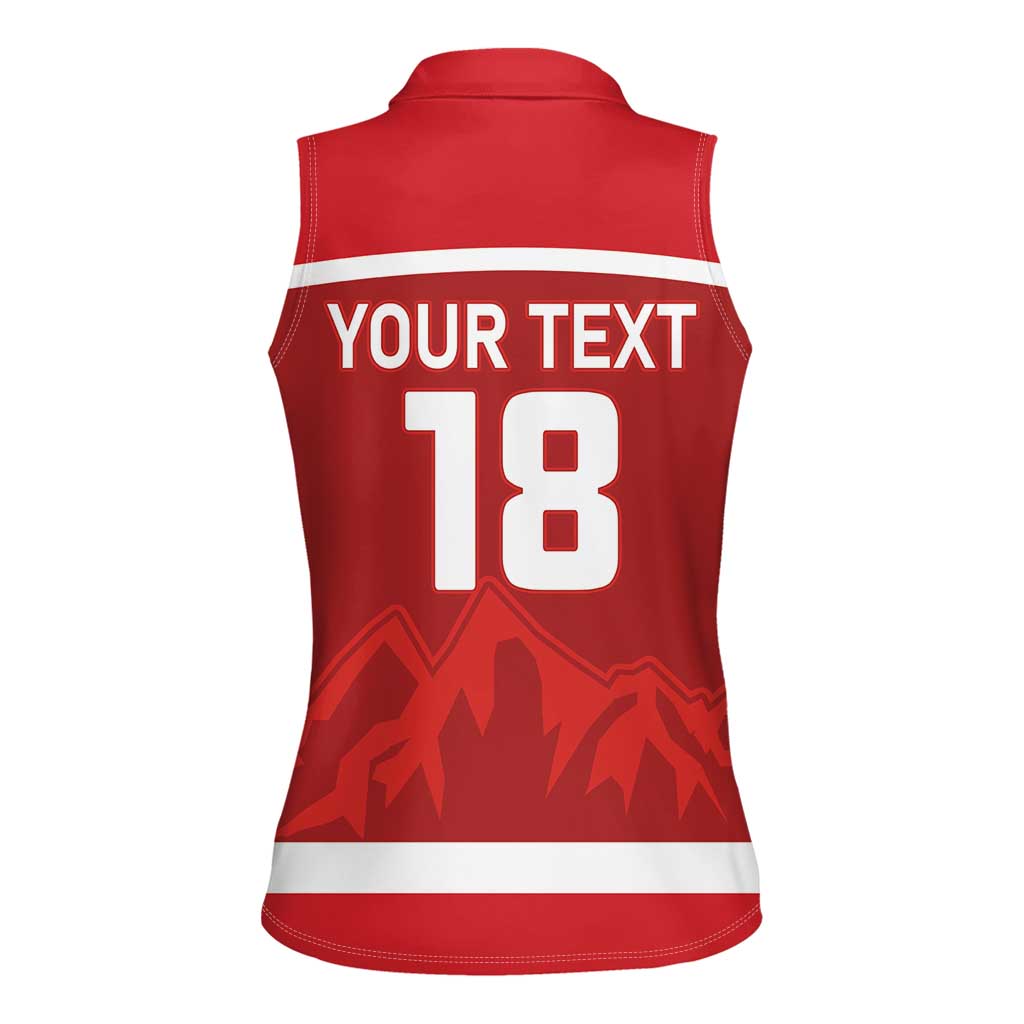 Custom Switzerland Ice Hockey Women Sleeveless Polo Shirt La Nati World Glory