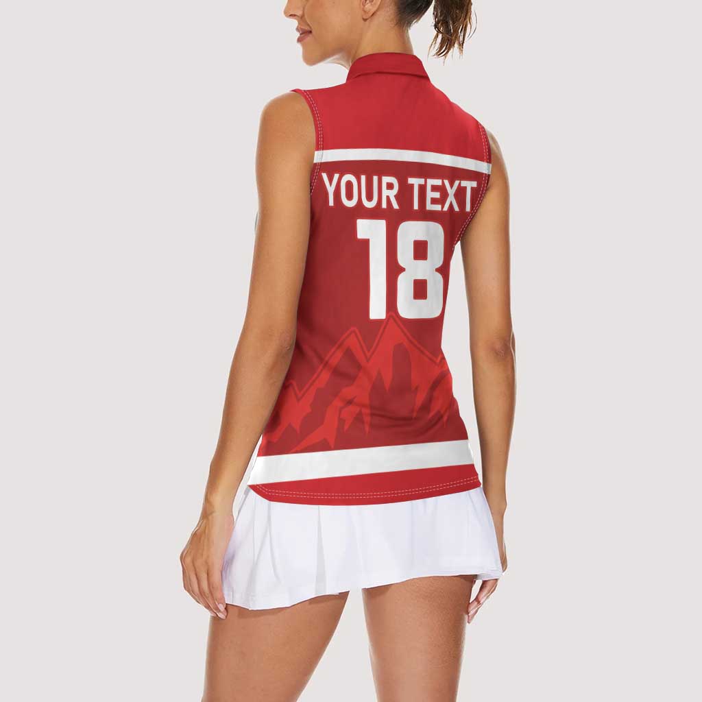 Custom Switzerland Ice Hockey Women Sleeveless Polo Shirt La Nati World Glory