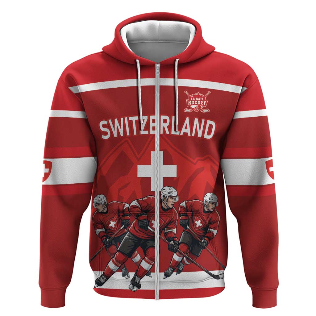 Custom Switzerland Ice Hockey Zip Hoodie La Nati World Glory