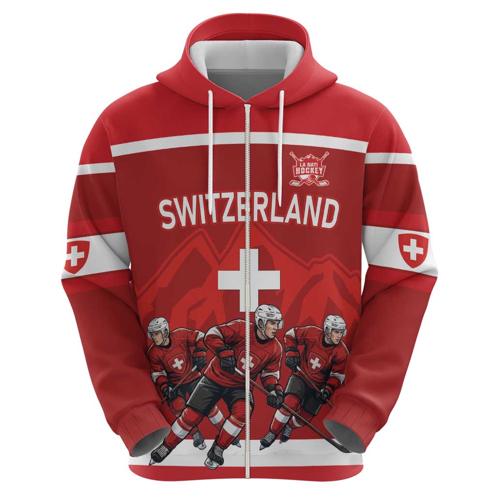 Custom Switzerland Ice Hockey Zip Hoodie La Nati World Glory