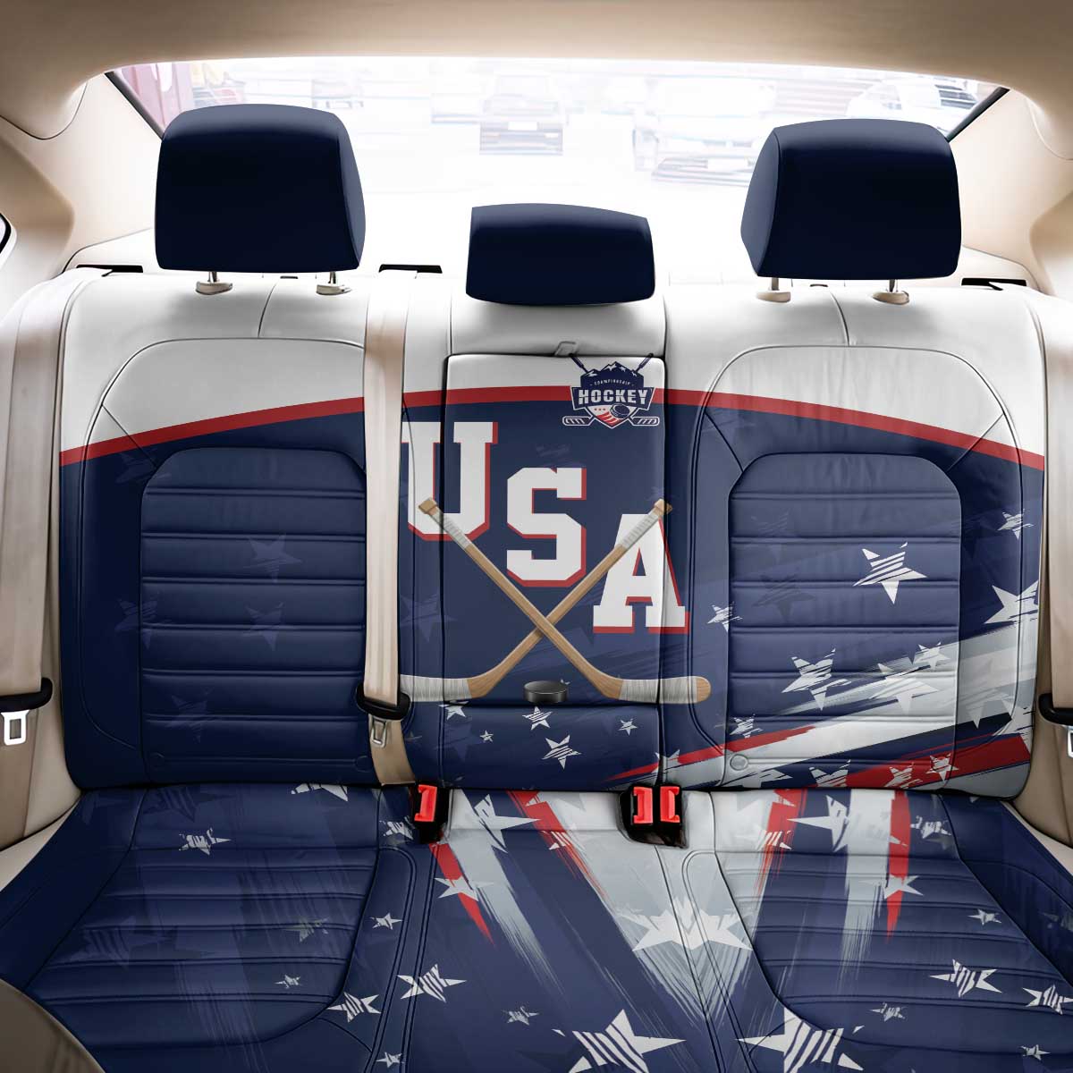 USA Ice Hockey Back Car Seat Cover American Power 2026 Edition