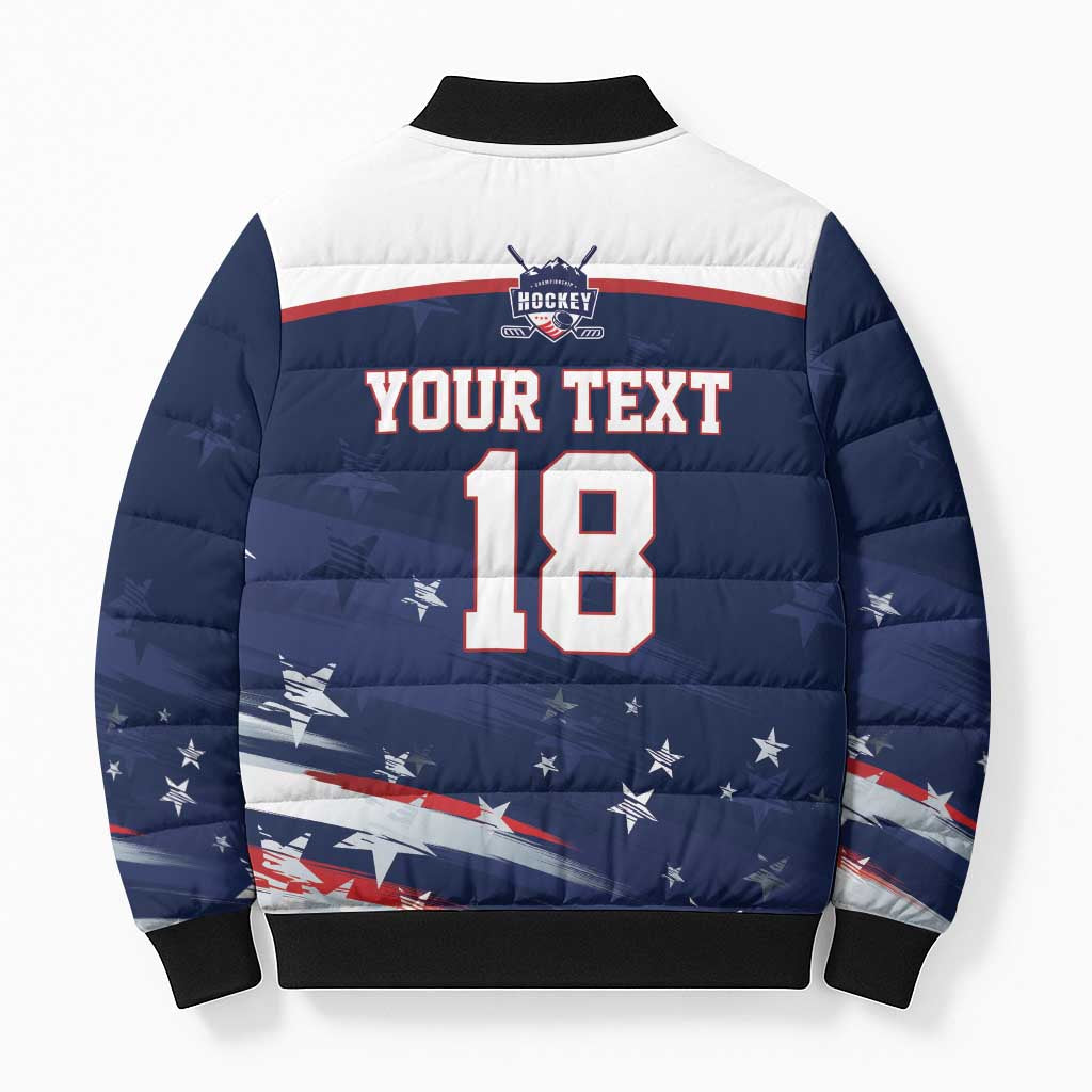 Custom USA Ice Hockey Bomber Puffer Jacket American Power 2026 Edition