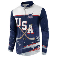 Custom USA Ice Hockey Button Sweatshirt American Power 2026 Edition