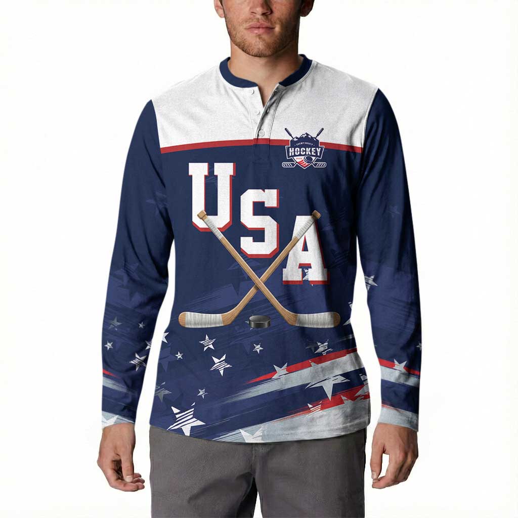 Custom USA Ice Hockey Button Sweatshirt American Power 2026 Edition