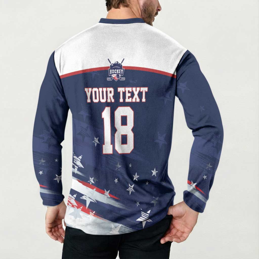 Custom USA Ice Hockey Button Sweatshirt American Power 2026 Edition