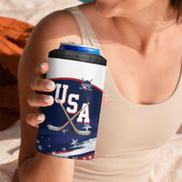 Custom USA Ice Hockey 4 in 1 Can Cooler Tumbler American Power 2026 Edition