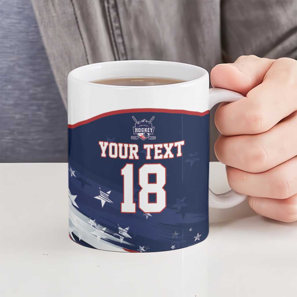 Custom USA Ice Hockey Ceramic Mug American Power 2026 Edition