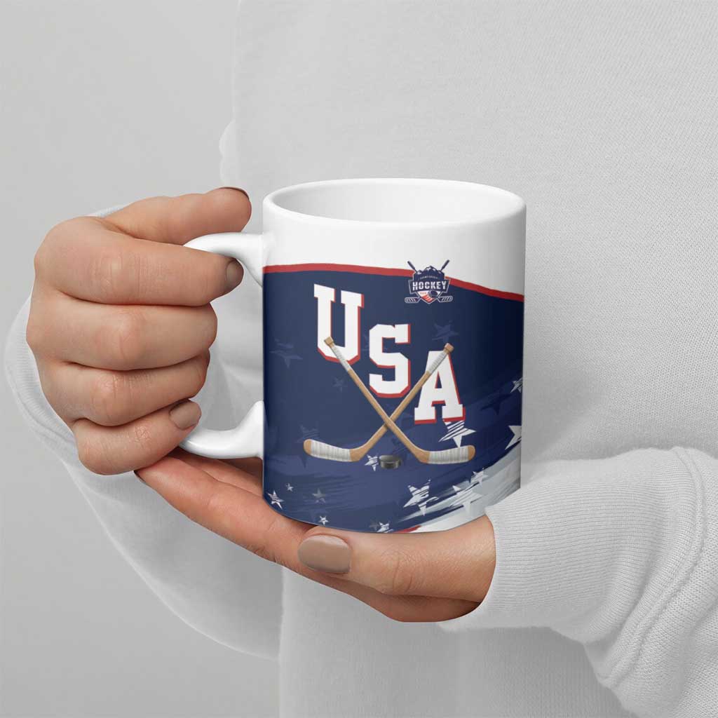 Custom USA Ice Hockey Ceramic Mug American Power 2026 Edition
