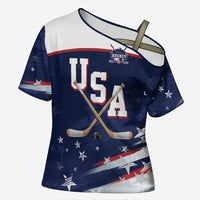 Custom USA Ice Hockey Cross Shoulder Shirt American Power 2026 Edition