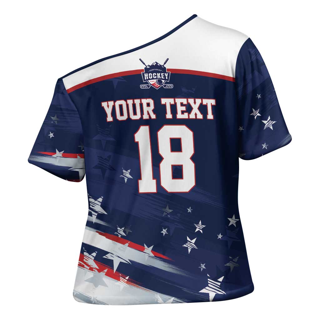 Custom USA Ice Hockey Cross Shoulder Shirt American Power 2026 Edition
