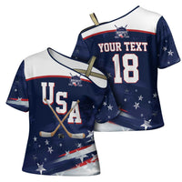 Custom USA Ice Hockey Cross Shoulder Shirt American Power 2026 Edition