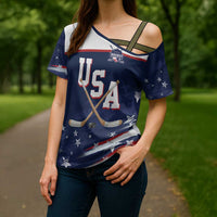 Custom USA Ice Hockey Cross Shoulder Shirt American Power 2026 Edition