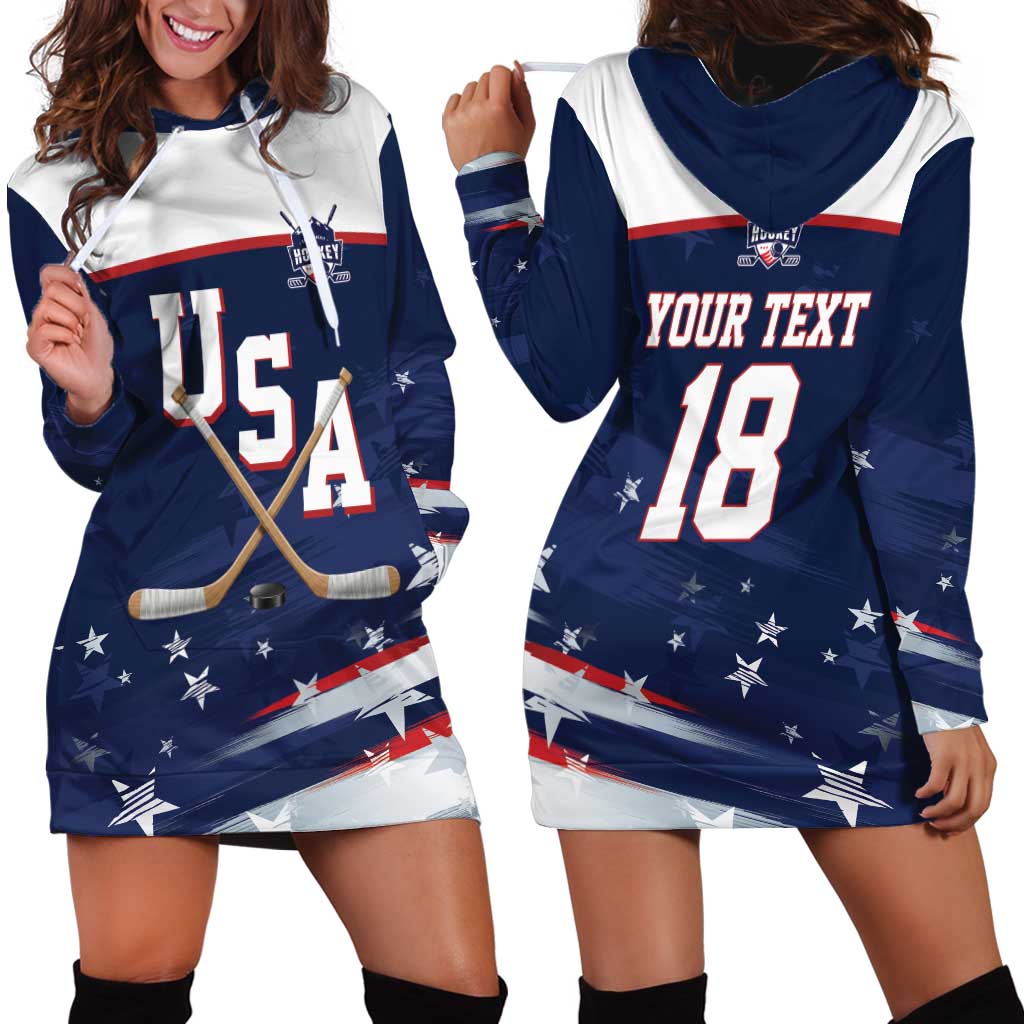 Custom USA Ice Hockey Hoodie Dress American Power 2026 Edition