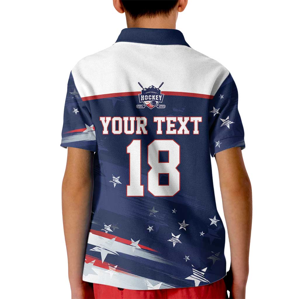 Custom USA Ice Hockey Kid Polo Shirt American Power 2026 Edition
