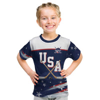Custom USA Ice Hockey Kid T Shirt American Power 2026 Edition