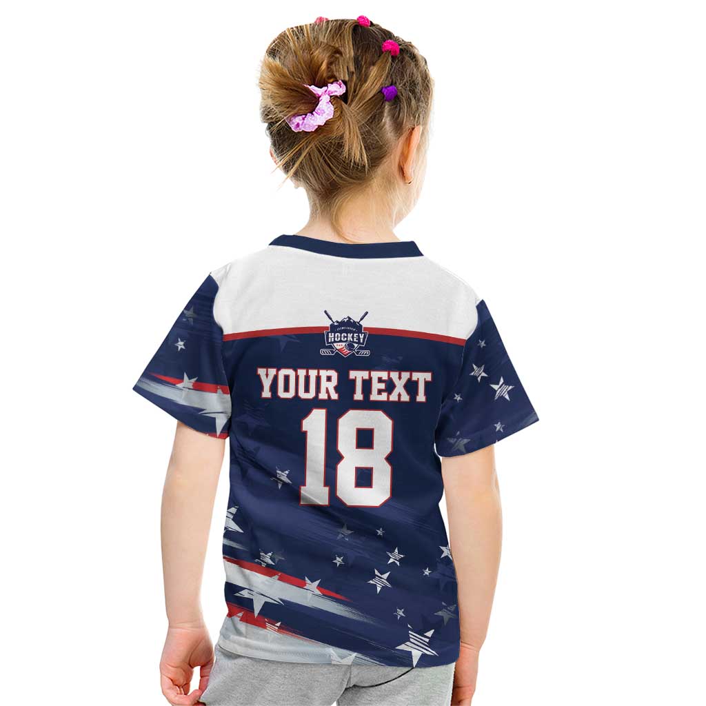 Custom USA Ice Hockey Kid T Shirt American Power 2026 Edition