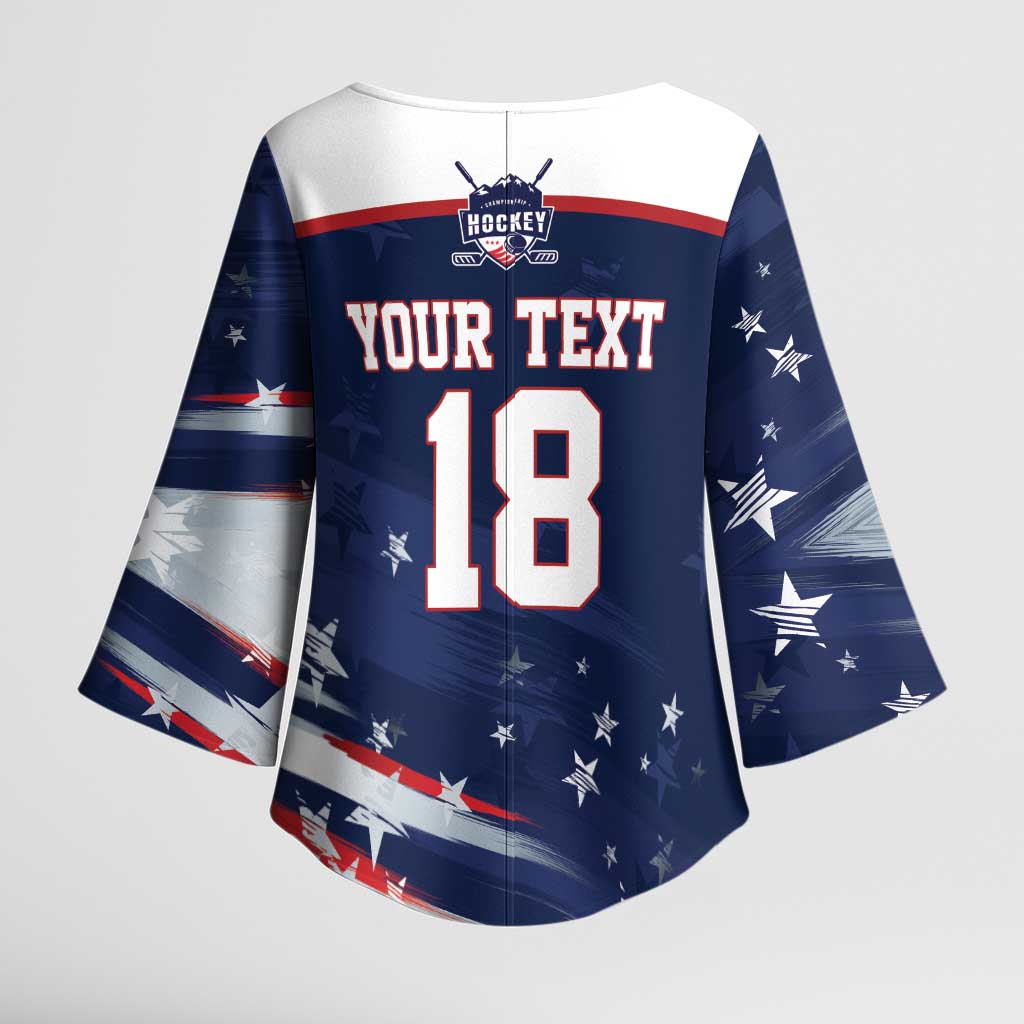 Custom USA Ice Hockey Kimono Sleeve Blouse American Power 2026 Edition