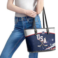 USA Ice Hockey Leather Tote Bag American Power 2026 Edition
